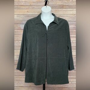 Joanna Plus Dark Green Utility Jacket - Size 22W